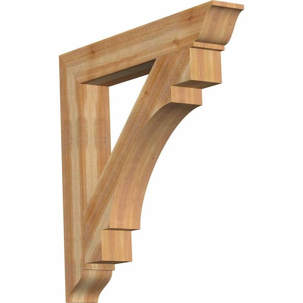 Ekena Millwork 6 in. x 42 in. x 42 in. Western Red Cedar Merced Traditional Rough Sawn Bracket