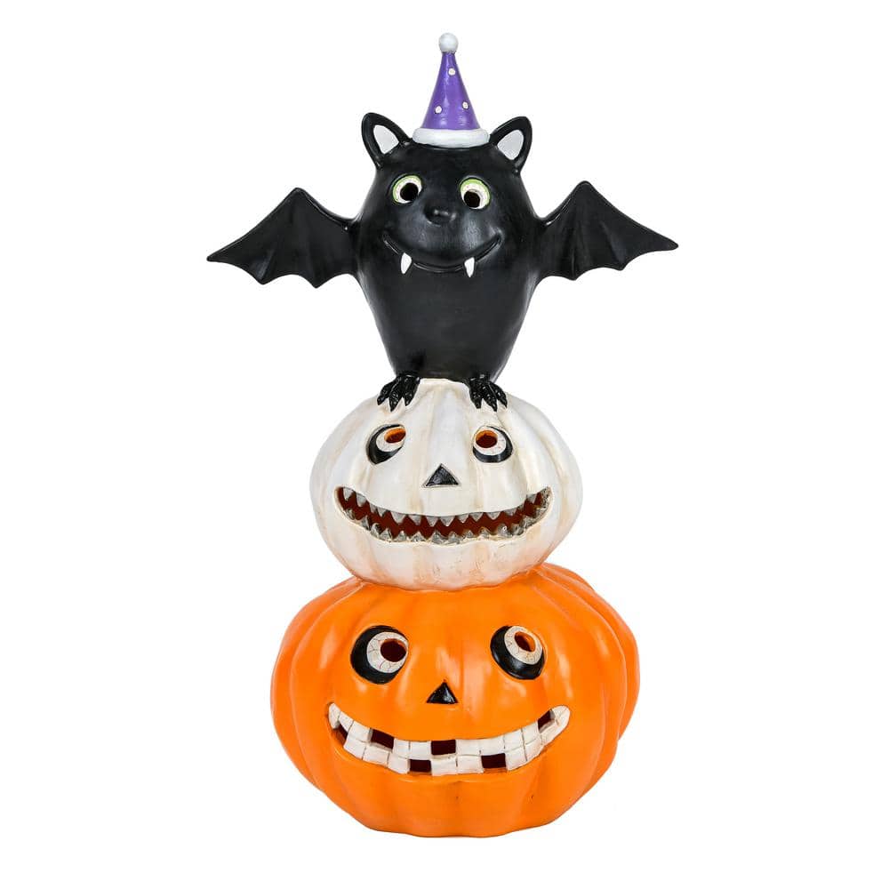 National Tree Company 22 in. Pre-Lit Bat Standing on Pumpkins - Battery Operated
