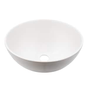 Mini 12 in. Round White Porcelain Vessel Sink