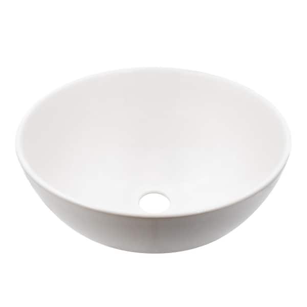 Novatto Mini 12 in. Round White Porcelain Vessel Sink
