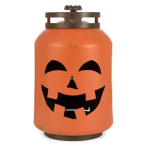 14 in. Halloween Orange Pumpkin Lantern - Replica Propane Lantern