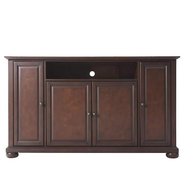 CROSLEY FURNITURE Alexandria 60 in. Brown Wood TV Stand Fits TVs Up to 60 in. with Storage Doors