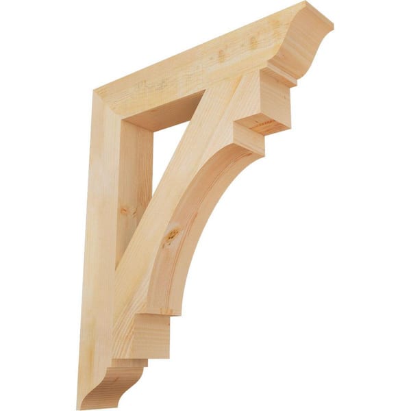 Ekena Millwork 6 in. x 42 in. x 34 in. Douglas Fir Merced Traditional Rough Sawn Bracket