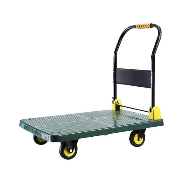 Foldable Push Hand Cart, Platform Truck with 880 lbs. Weight Capacity, Green