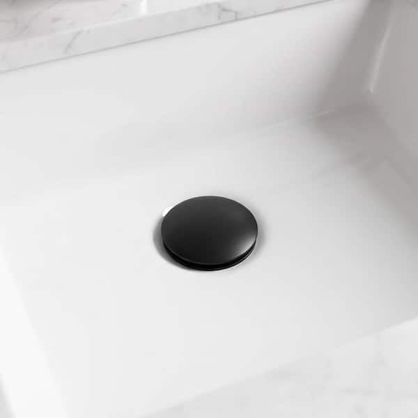 Bathroom Sink Pop-Up Drain 1-3/4 with Overflow in Matte Black