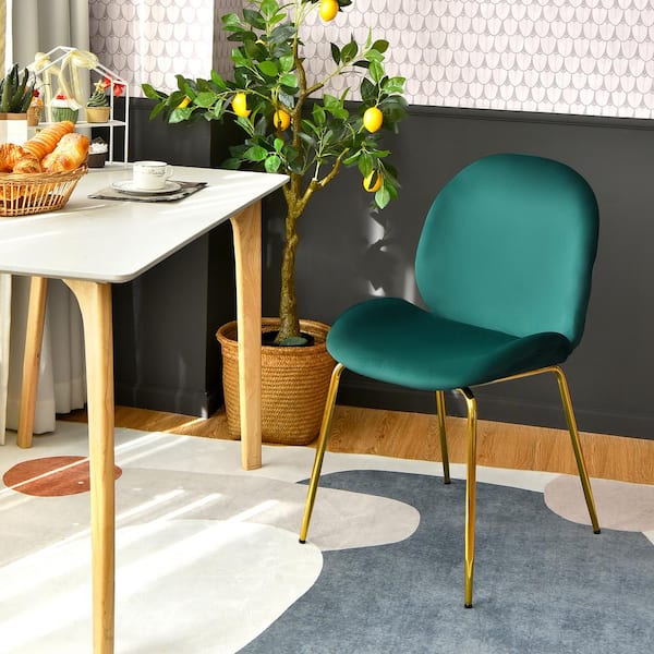 copley velvet dining chair with brass leg