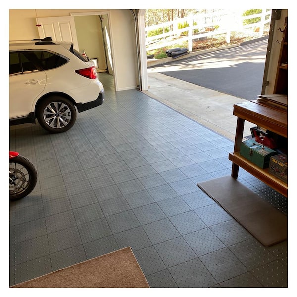 12 in. W x 12 in. L Citrus Yellow Diamondtrax Home Modular Polypropylene Flooring (50-Tile/Pack) (50 sq. ft.)