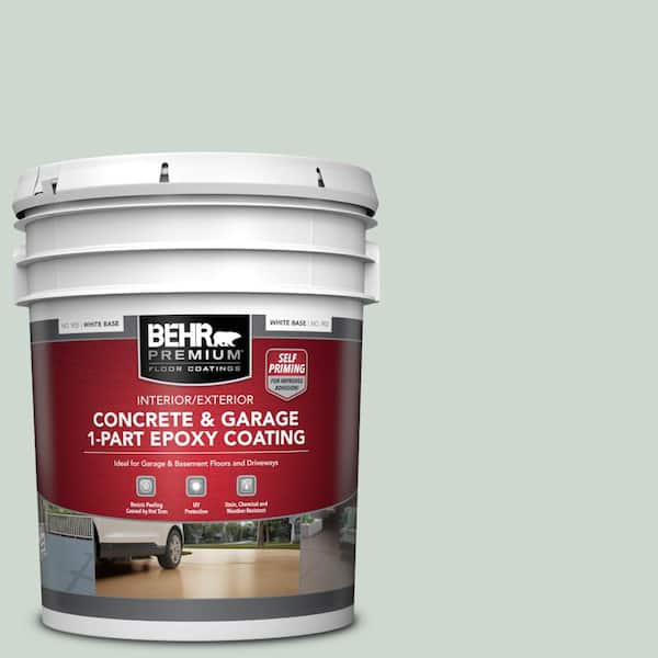 BEHR PREMIUM 5 gal. #MQ3-21 Breezeway Self-Priming 1-Part Epoxy Satin Interior/Exterior Concrete and Garage Floor Paint
