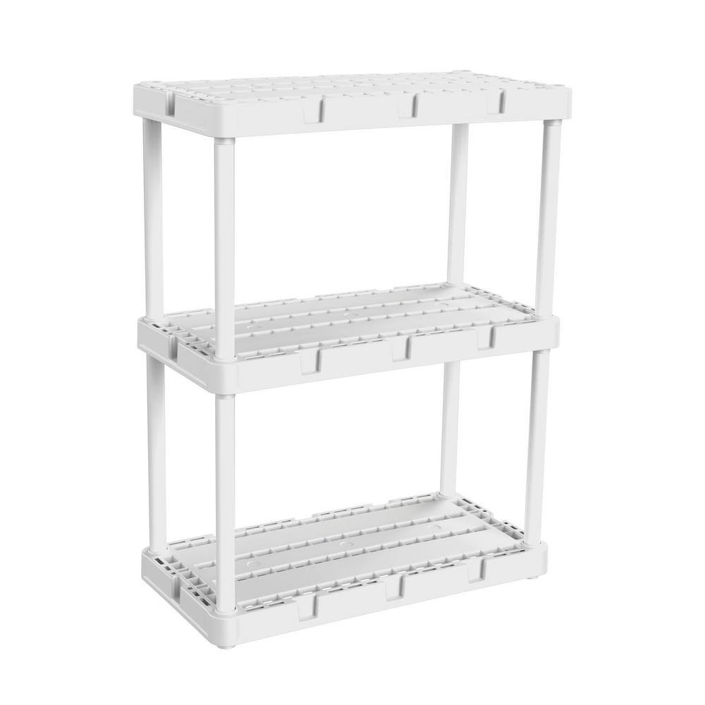 GRACIOUS LIVING KnectAShelf White 3Shelf Light Duty Interlocking