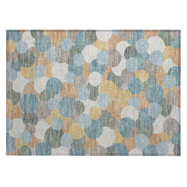 Chantille Machine Washable Indoor/Outdoor Abstract ACN2450 Teal 2 ft. x 3 ft. Accent Rug