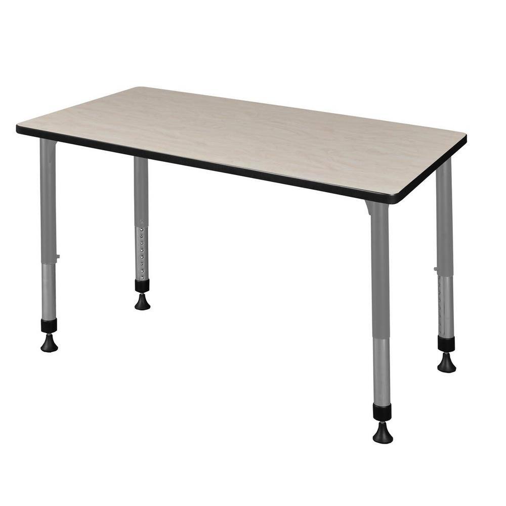 Kee 42 in. Rectangular Grey Composite Classroom Activity Desk with Adjustable Height