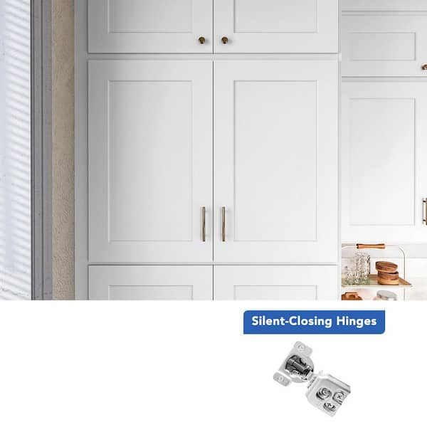 36 in. W x 24 in. D x 30 in. H Ready to Assemble Solid Wood Shaker Pantry Kitchen Cabinet in Oak
