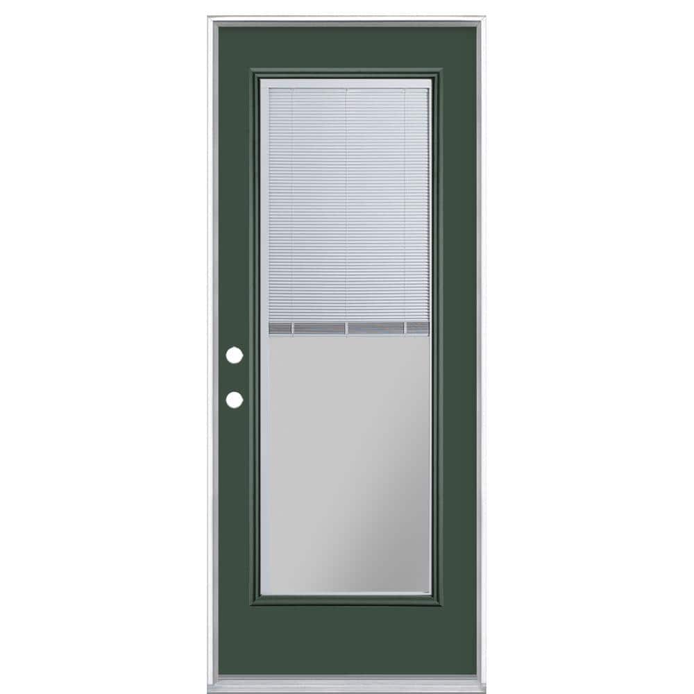 32 in. x 80 in. Full Lite Mini Blind Right-Hand Inswing Painted Steel Prehung Front Exterior Door No Brickmold price history on PriceWatchPro