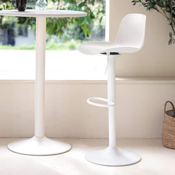 Koln Adjustable Bar Stool White 2-Pieces