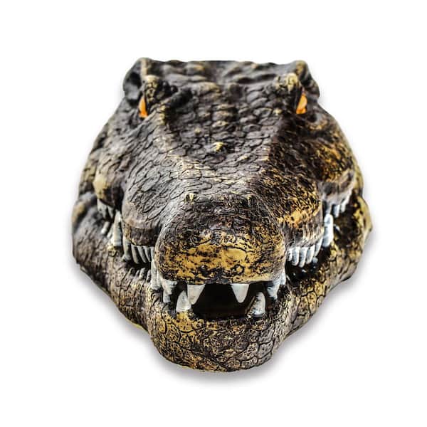 11 in. Fake Alligator Head Pool Float Blue Heron Decoy for Ponds and Water Features