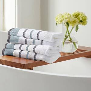 Eucalyptus / Grey Premium Cotton 4-Pack Decorative Hand Towel Set