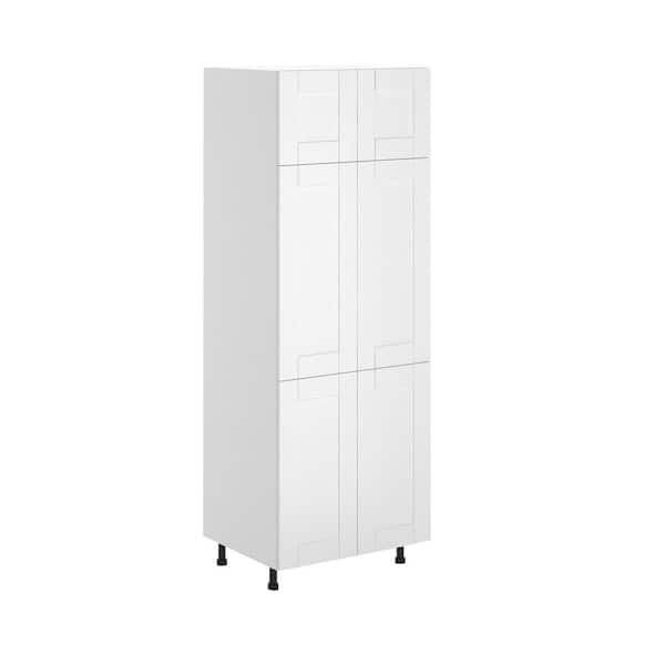 Fabritec Dublin Ready to Assemble 30 x 83.5 x 24.5 in. Pantry/Utility Cabinet in White Melamine and Door in White