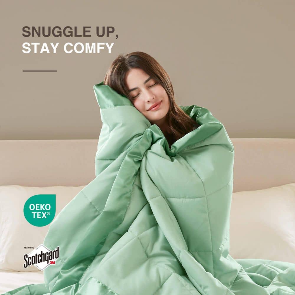Full Seafoam Down Alternative Blanket with Satin Trim