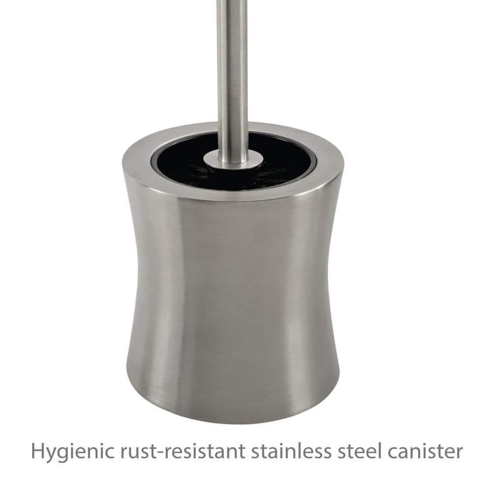 Hour Glass Shaped Silver Stainless Steel Toilet Brush and Holder