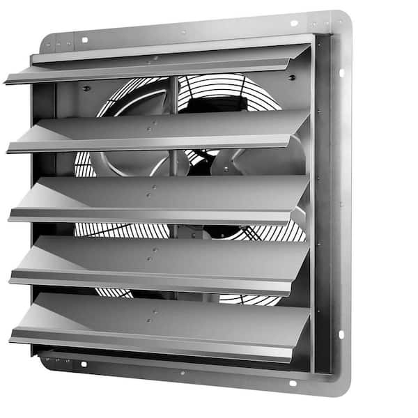 Elexnux 20 in. 3368 CFM Silver Electric Power Aluminum Gable Mount Attic Fan, with Speed Control, Adjustable Thermostat