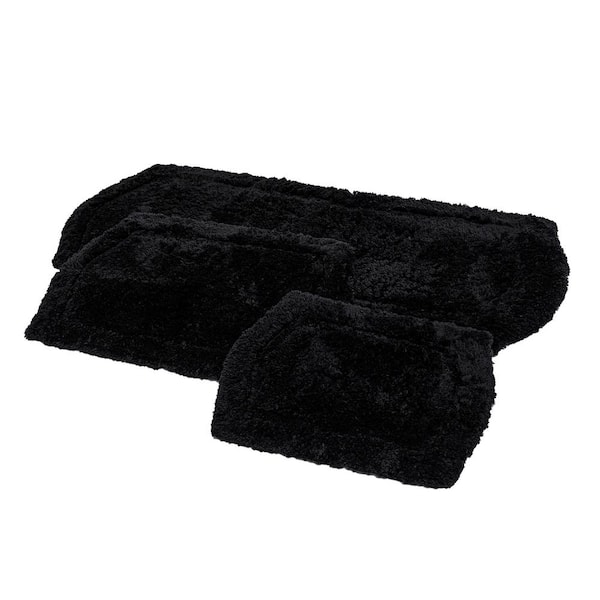 Chesapeake Paradise 3PC Memory Foam Charcoal Bath Rug Set (22x60 & 21x34 & 17x24)