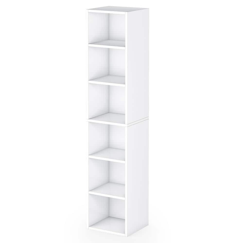 BYBLIGHT Eulas 71 in. Tall White Engineered Wood 6-Shelf