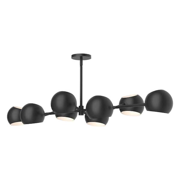 ALORA MOOD Willow 48 in. 8 Light 60-Watt Matte Black Pendant Light