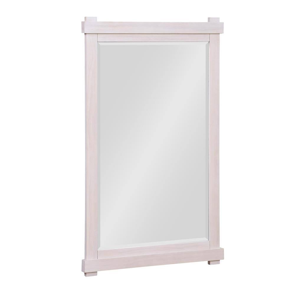 Dorel Living Rion 24 in. W x 39.5 in. H Rustic White Bathroom Mirror DE83137 - The Home Depot