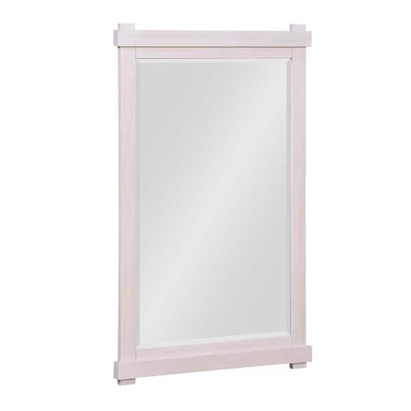 Dorel Living Rion 24 in. W x 39.5 in. H Rustic White Bathroom Mirror