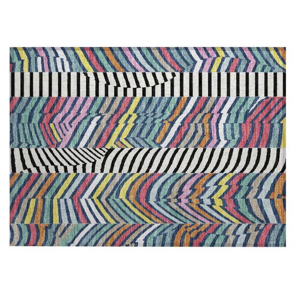 Chantille Machine Washable Indoor/Outdoor Abstract ACN3044 Navy 3 ft. x 4 ft. Area Rug