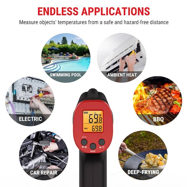 Thermopro Tp30w Digital Infrared Thermometer Gun Non Contact Laser Temperature  Gun For Pizza Oven, Grill Swimming Pool, Construction And More : Target