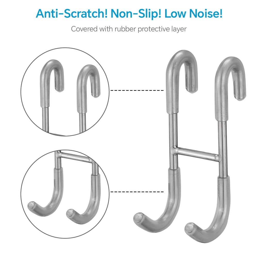 Polished Chrome Stainless Steel Double J-Hook Towel Holder