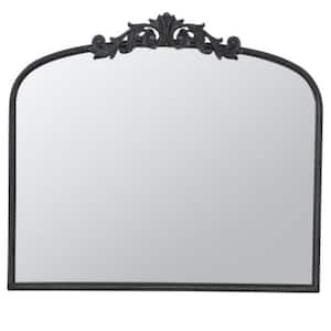 40 in. x 31 in. Classic Large Wall Mounted Arch Mirror for Home Decor, Black