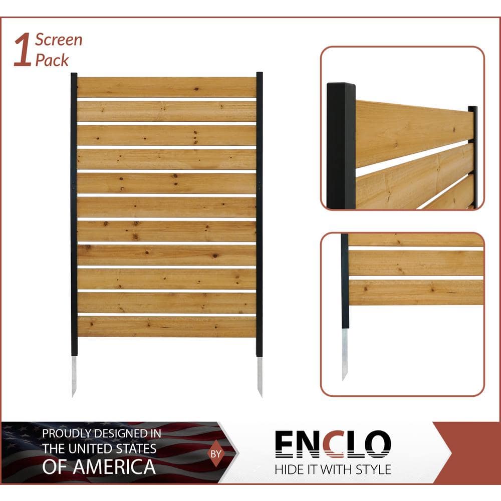 Concord 5ft x 3.2ft Cedar Wood Privacy Screen with Aluminum Posts