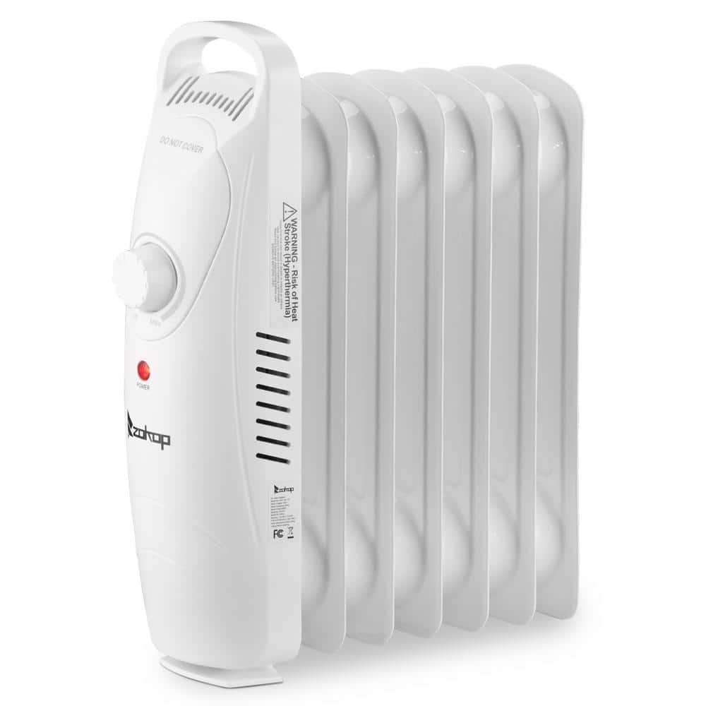 Karl home 600-Watt Electric Oil-Filled Radiator Space Heater in White ...