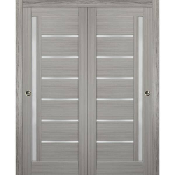 Sartodoors Assembly Required 84 in. x 84 in. Single Panel Gray MDF ...