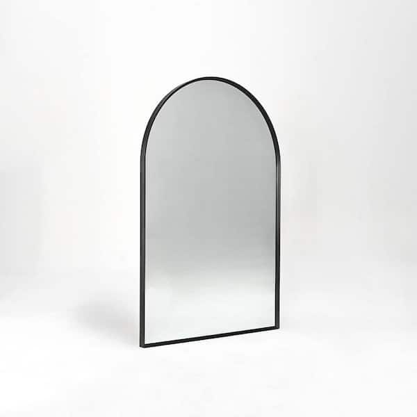 20 x 30 in. Black Metal Arched Bathroom Mirror, HD Glass, Enhanced Shatterproof Safety Film Anti-Rust Frame Wall-Mounted