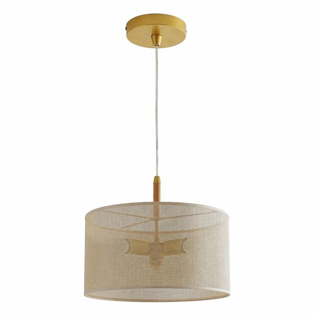 15.7 in. 3-Light Beige Drum Chandelier, Farmhouse Pendant Lighting for Dining Room Kitchen Island price history on PriceWatchPro