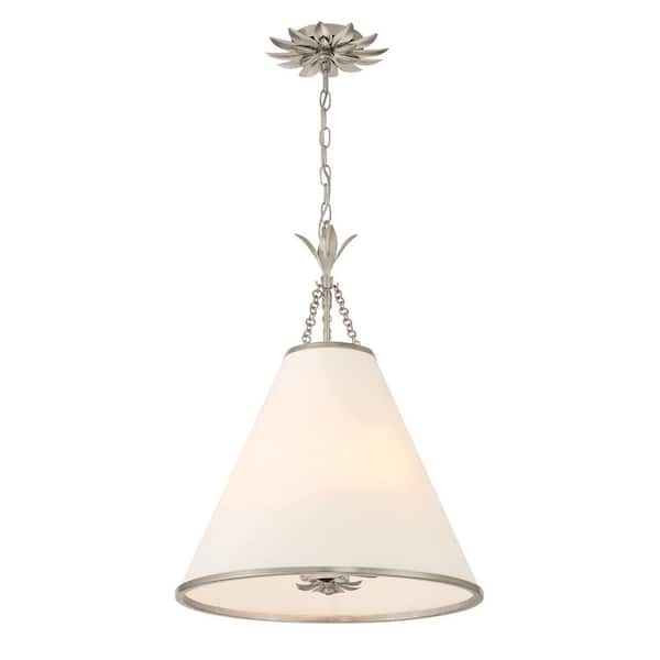 18 in. 4-Light Antique Silver Pendant