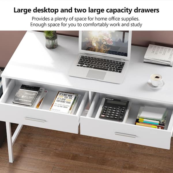 37 inch white desk