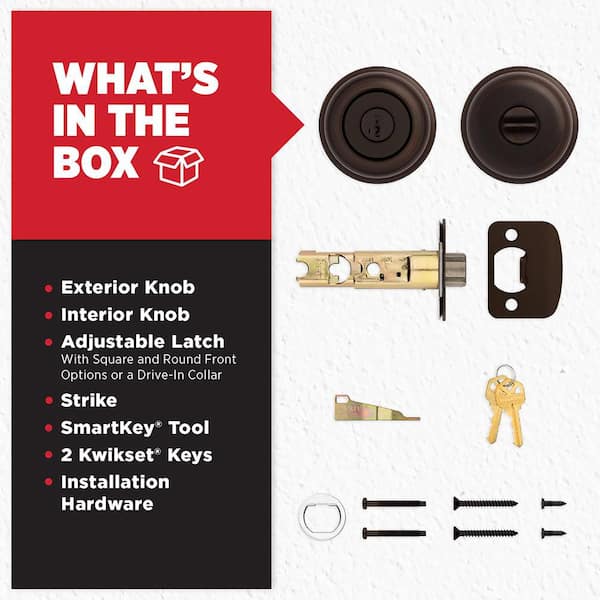 Kwikset Juno Venetian Bronze Entry Door Knob Featuring SmartKey