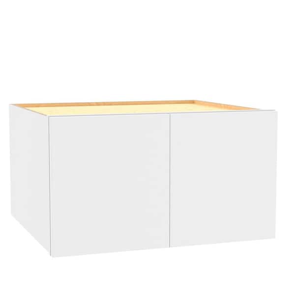 Hargrove 27 in. W x 24 in. D x 12 in. H Assembled Plywood Wall Bridge Kitchen Cabinet in Vesper White with Soft Close