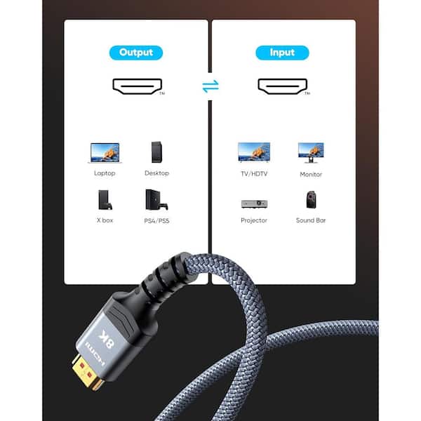 Ahfiwaso 15 ft. 8K@60 Long HDMI Cable, 48Gbps 2.1 High Speed Ahfiwaso 15 ft. 8K@60 Long HDMI Cable, 48Gbps 2.1 High Speed