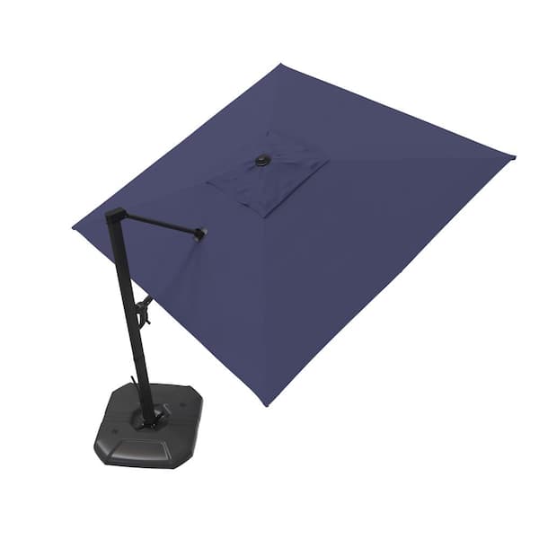 PURPLE LEAF 10 ft. Aluminum High-Quality 100% Polyester Outdoor Patio Umbrella Cantilever Umbrella without Stand in Navy Blue
