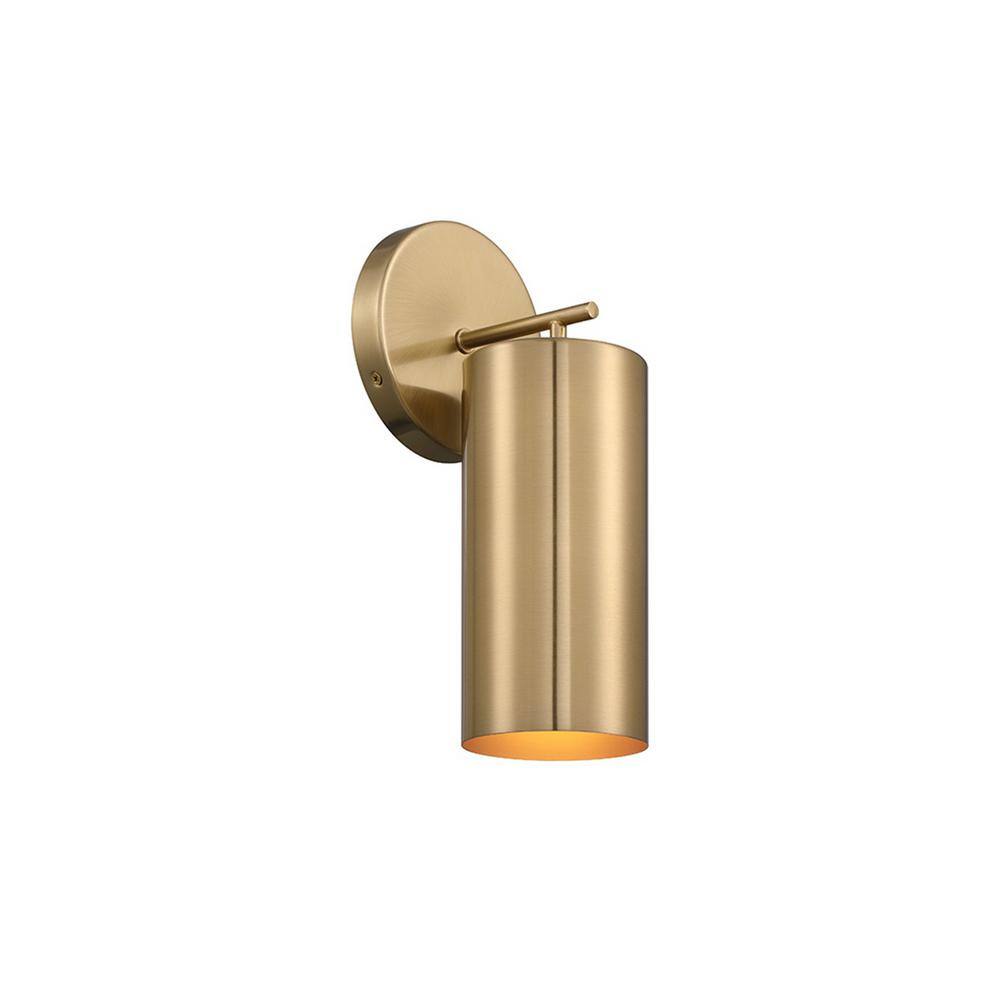 Noble Brass Dimmable Metal Cylinder Wall Sconce