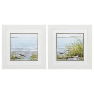 19 in. X 19 in. White Gallery Picture Frame Afternoon on Shore (Set of 2)