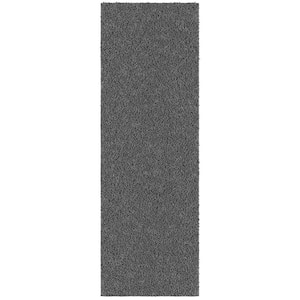 Luxury Collection Non-Slip Rubberback Solid Soft Gray 2 ft. x 6 ft. Indoor Runner Rug