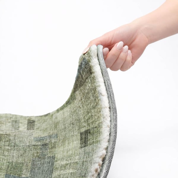Dream Shag Premium Machine Washable Abstract ADS639 Green 9 ft. x 12 ft. Area Rug