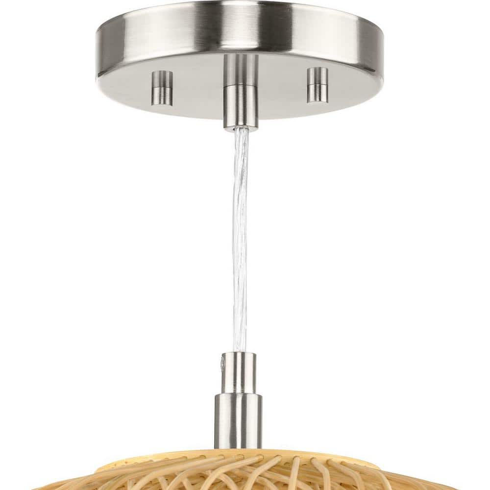 Natural Rattan and Glass Mini Pendant Light