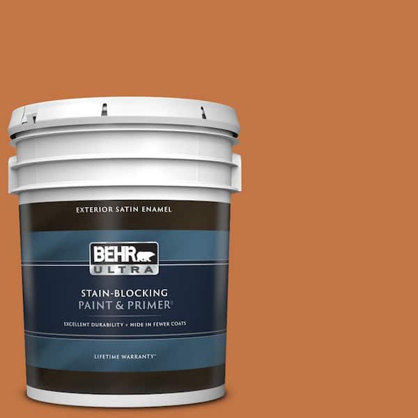 BEHR ULTRA 5 gal. #PPU3-02 Marmalade Glaze Satin Enamel Exterior Paint & Primer